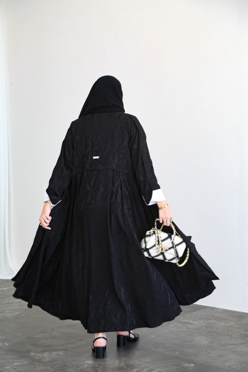 Cloche abaya with hidden pleats