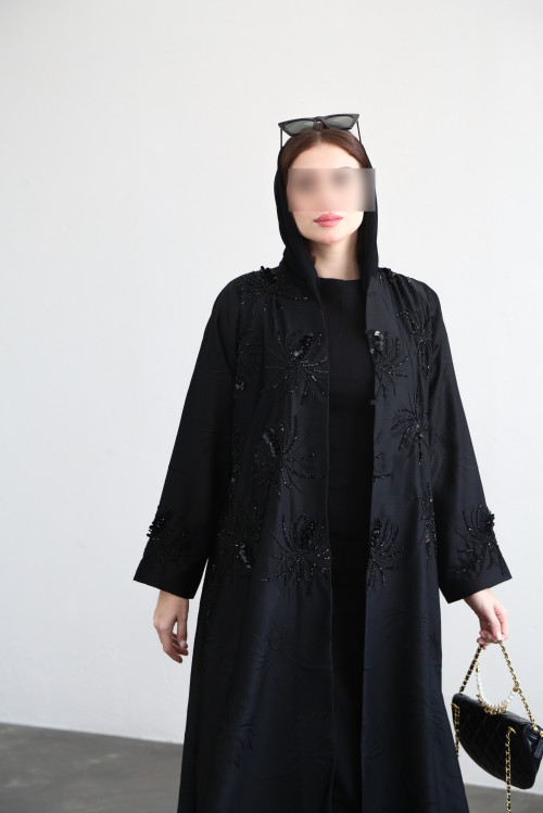 Luxurious spider lily abaya