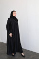 Blazer abaya with embossed jacquard material