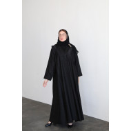 Blazer abaya with embossed jacquard material