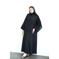 Distinctive abaya with touches of patterns and black beads