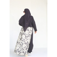 Gray roses abaya