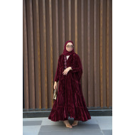 Abaya made of maroon velvet