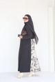 Gray roses abaya