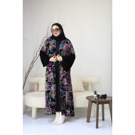 Colorful velvet roses abaya