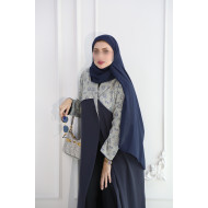 Navy abaya with Indian cotton