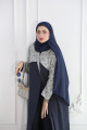 Navy abaya with Indian cotton