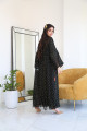 Abaya of tulle encrusted with shiny  crystals