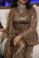 Copper tulle bisht dress