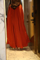 Royal evening dress with wide cape - orange