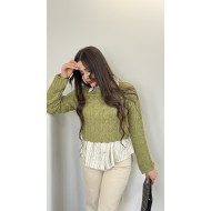 Green knitted jacket 