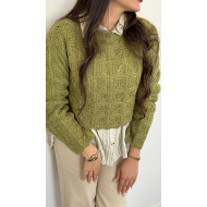 Green knitted jacket 