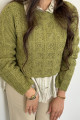 Green knitted jacket 