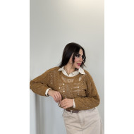 Honey brown knitted sweater