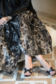 Luxurious abaya with gray jacquard