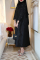 Jacquard abaya embroidered with flowers