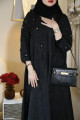 Jacquard abaya embroidered with flowers Jacquard abaya embroidered with flowers