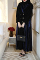 A luxurious blazer abaya mixed with royal blue