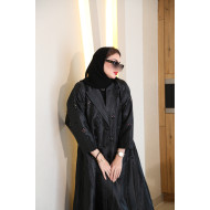 Black brocade abaya