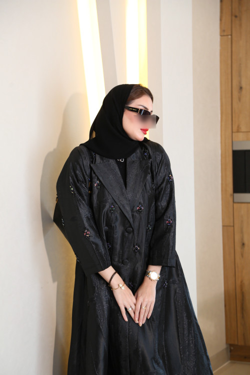 Black brocade abaya