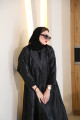 Black brocade abaya