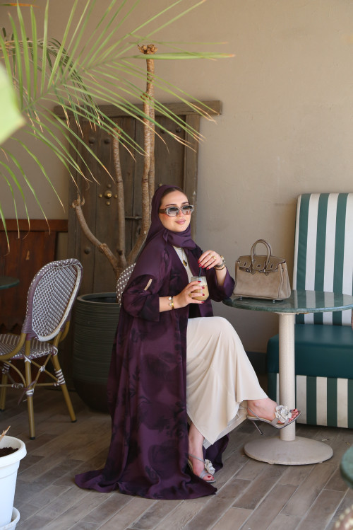 عباية الشيفون - Plum