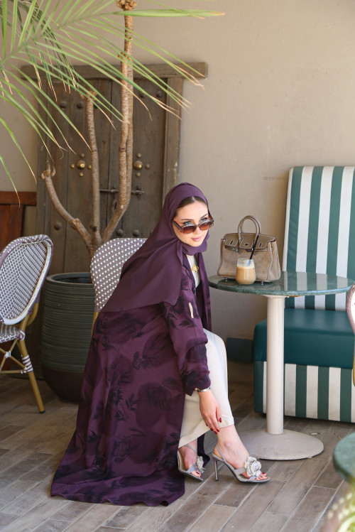 عباية الشيفون - Plum
