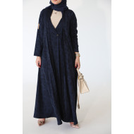 عباية كحلي مع طيات فاخرة