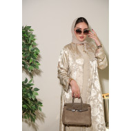 عباية الورود  - Pearl Beige