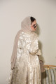 عباية الورود  - Pearl Beige