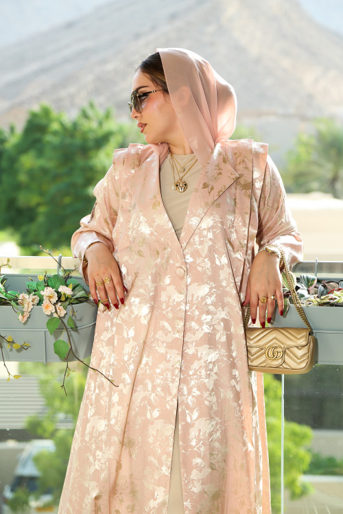 عباية الزهور اللامعة - Rose Gold