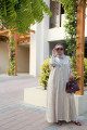 عباية الزهور اللامعة - Pearl Beige