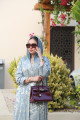 عباية الزهور اللامعة - Dusty Blue