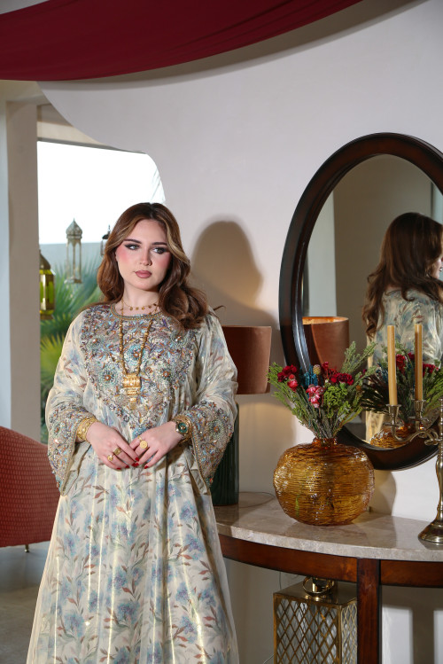 ثوب مخور خليجي فاخر- Blue Pearls