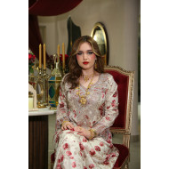 مخور  جاكارد  لامع- Red Flowers