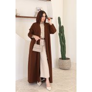 Brown pleated abaya