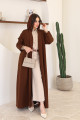 Brown pleated abaya