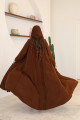 Brown pleated abaya