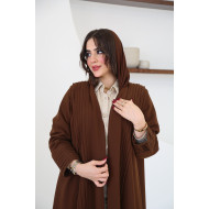 Brown pleated abaya