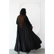 Black abaya with pleated sides