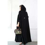 Light black triple cloche abaya