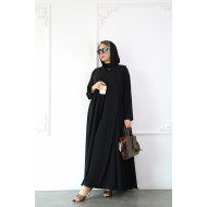 Light black triple cloche abaya