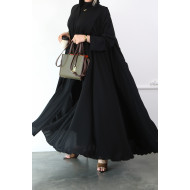 Light black triple cloche abaya