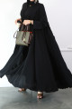 Light black triple cloche abaya