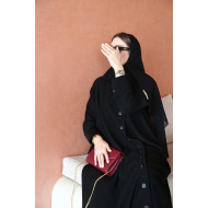 Practical abaya with black buttons