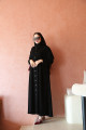 Practical abaya with black buttons