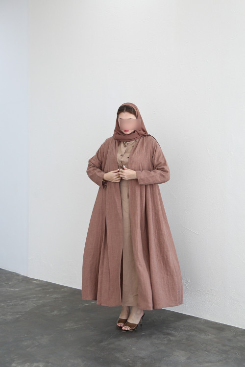 Cloche abaya with hidden box cut in rose brown