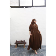 Brown practical trench coat abaya