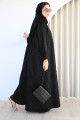 Abaya decorated with luxurious handmade shawl in a circular shape