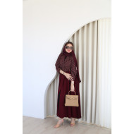 Burgundy patterned abaya